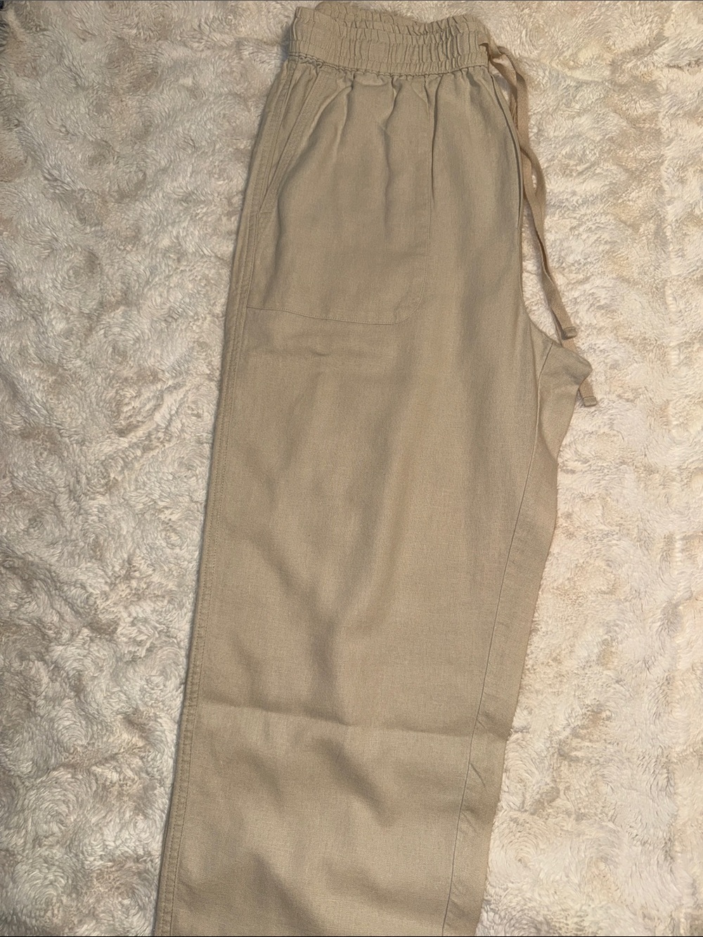 Lucky Brand Women Linen Drawstring Crop pants